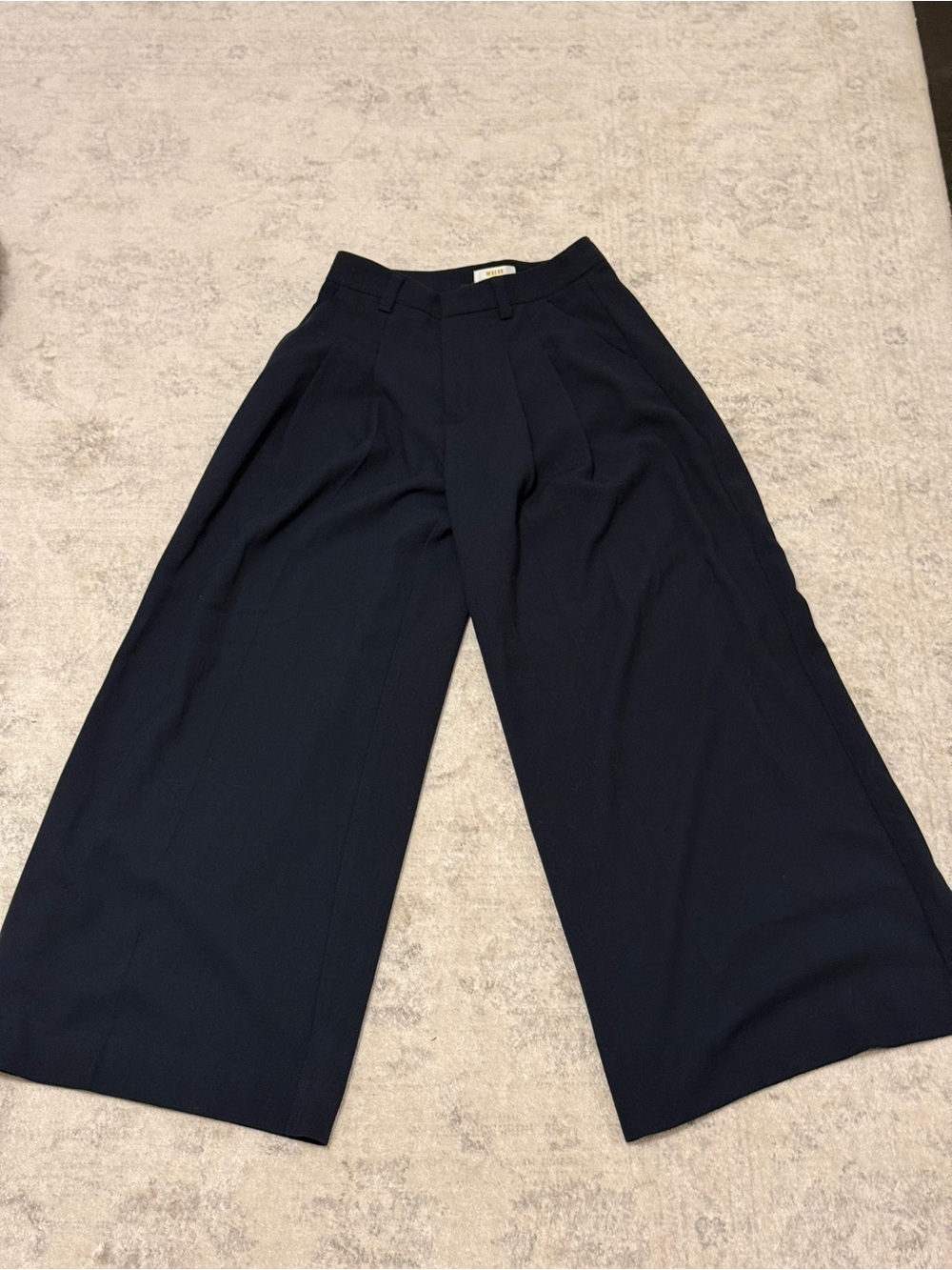 Maeve by Anthropologie Wide Leg Navy Trousers